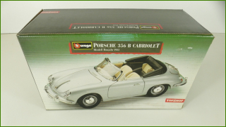 Kovový Model Bburago 1:18 - Porsche 356 B Cabriolet (1961) s Krabicí