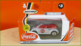 Matchbox Autíčko (Made in China) No.3 - Coca-Cola - 1995 VW Concept 1 Convertible - 50th Anniversary