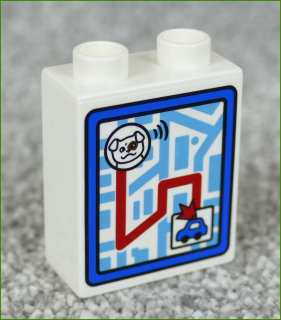 Lego® Duplo® Kostka 1x2x2 Bílá - Pejsek a Policejní Autíčko