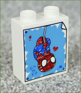 Lego® Duplo® Kostka 1x2x2 Bílá - Spiderman na Vlákně