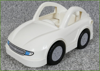 Lego® Duplo® Auto Závodní Bílé - Bílý Podvozek Setrvačník