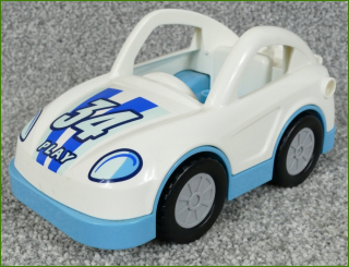 Lego® Duplo® Auto Závodní Bílé - Tyrkysový Podvozek Setrvačník (34 Play)