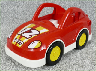 Lego® Duplo® Auto Závodní Červené - Bílý Podvozek, Žlutá Kola (12 Speed)