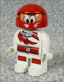 Lego® Duplo® Figurka Závodník v Bílém - Červená Helma