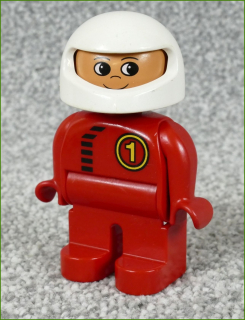 Lego® Duplo® Figurka Závodník v Červeném - Bílá Helma