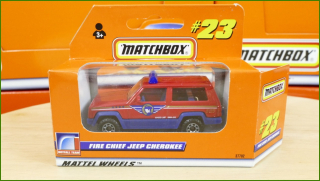 Matchbox Autíčko #23 - Fire Chief Jeep Cherokee