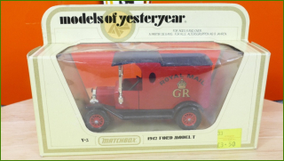 Matchbox Autíčko Models Of Yesteryear - Y-3 - 1912 Ford Model T - Royal Mail