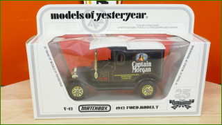 Matchbox Autíčko Models Of Yesteryear - Y-12 - 1912 Ford Model T - Captain Morgan