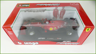 Model Formule Bburago 1:18 - F1 SF21 - Charles Leclerc s Krabicí