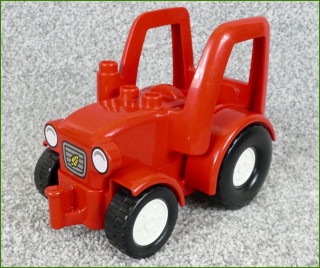 Lego® Duplo® Traktor Novější Červený, Červený Podvozek, Bílá Kola