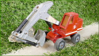 Model Autíčka Matchbox K-1 Hydraulic Excavator - ramena a hydralika funguje