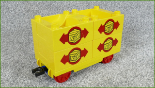 Lego® Duplo® Vagon Nákladní Kontejnery Potisk Bedny - Žlutý Podvozek