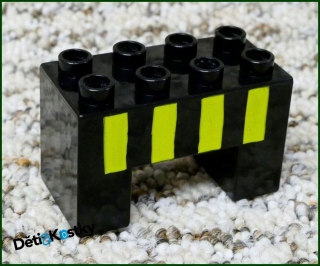 Lego® Duplo® Kostka Podstavec Mostu 2x4 Černý s Potiskem