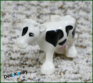 Lego® Duplo® Kravička Bílá Novější Typ - Růžové Vemeno