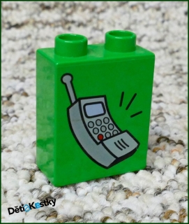 Lego® Duplo® Kostka 1x2x2 Světle Zelená - Telefon