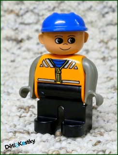 Lego® Duplo® Figurka Dělník Starší Typ - Modrá Přilba