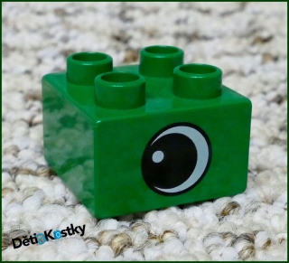Lego® Duplo® Kostka Tmavě Zelená 2x2 Oko Klasické