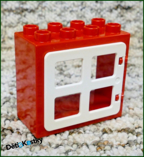 Lego® Duplo® Kostka s Oknem Červená - Bílá Okenice