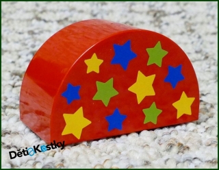 Lego® Duplo® Kostka Půlkulatá Červená - Hvězdičky