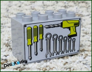 Lego® Duplo® Kostka 2x4x2 Šedá - Kufr s Nářadím