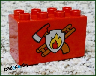 Lego® Duplo® Kostka 2x4x2 Červená - Hasičská Kostka
